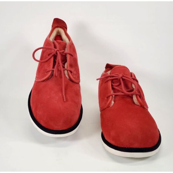 NWB UGG Men's Red Suede/Wool Maksim Fully Lined Chukka Ankle Boots Size 16 1325 - Picture 6 of 12